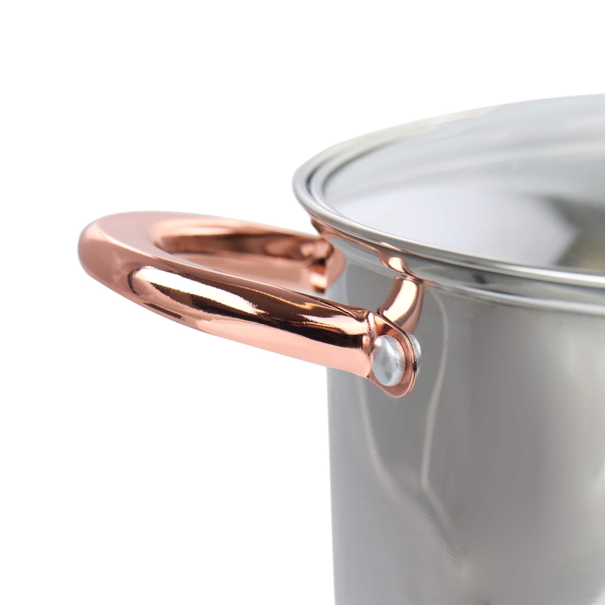 Gibson Home® Ansonville 8-Piece Stainless Steel Cookware Set with Rose Gold Handles
